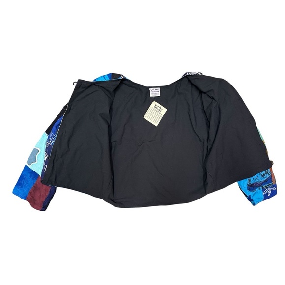 NEW Vintage Kosi Bali 90s Patchwork Blue Quilted Jacket Handmade Women’s M/L - Picture 3 of 11